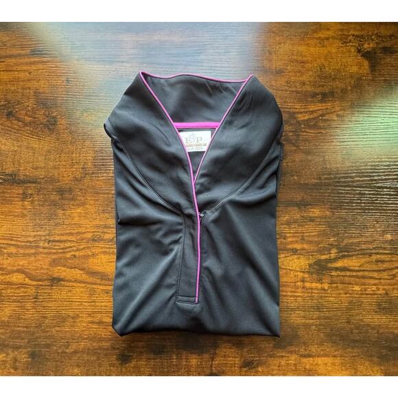*Good Value* EP Pro Tour Tech Women's 1/4 Zip Black Pink Golf Polo Shirt- Size M - Picture 3 of 6